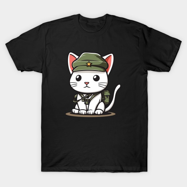 White Cat T-Shirt by Ndeprok